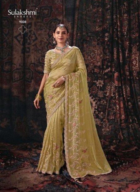 Lime Green Colour Isha By Sulakshmi Salsa Fabric Designer Saree 9008